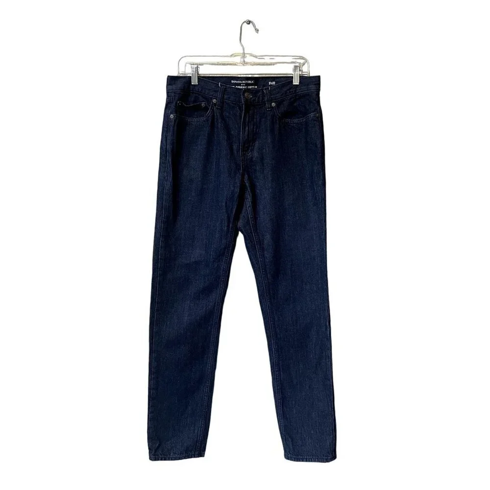 Banana Republic Mens Jeans Organic Cotton 31X32 Dark Wash Blue‎ Denim